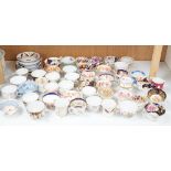 A group of Regency and Victorian porcelain tea, coffee cups and saucers, Newhall, Chamberlains,