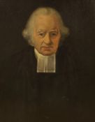 19th century English School, oil on canvas, Portrait of a clergyman, 43 x 34cm