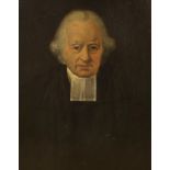 19th century English School, oil on canvas, Portrait of a clergyman, 43 x 34cm