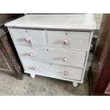 A small Victorian painted pine four drawer chest, width 81cm, depth 44cm, height 81cm