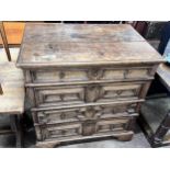 An 18th century oak chest of drawers, width 86cm, depth 58cm, height 90cm