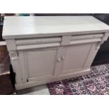 A Victorian chiffonier, later painted, length 120cm, depth 46cm, height 89cm