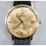 A gentleman's late 1970's steel and gold plated Omega Seamaster De Ville automatic wrist watch, with