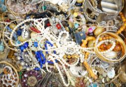 A quantity of mixed mainly costume jewellery, including bangles, necklaces brooches etc.