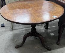 A George III mahogany circular tilt top tea table, diameter 91cm, height 70cm