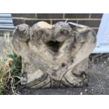 A Portland stone carved corbel, width 50cm, height 47cm