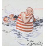 Gilbert Wilkinson (1891-1965), ink and gouache, 'The Optimist', signed, 29 x 26.5cm