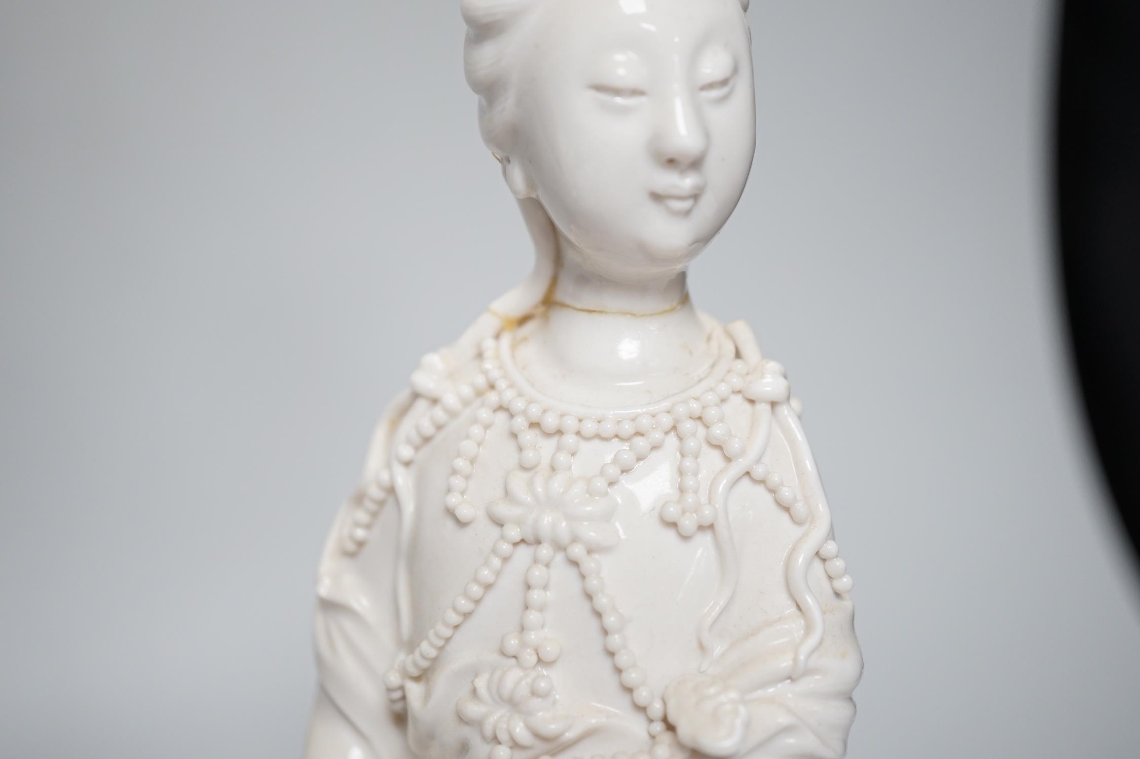 Three Chinese blanc de chine figures of Guanyin, 25cm - Image 2 of 6
