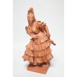 A plaster maquette of a flamenco dancer, indistinctly signed to the reverse, possibly Coueya, 34cm