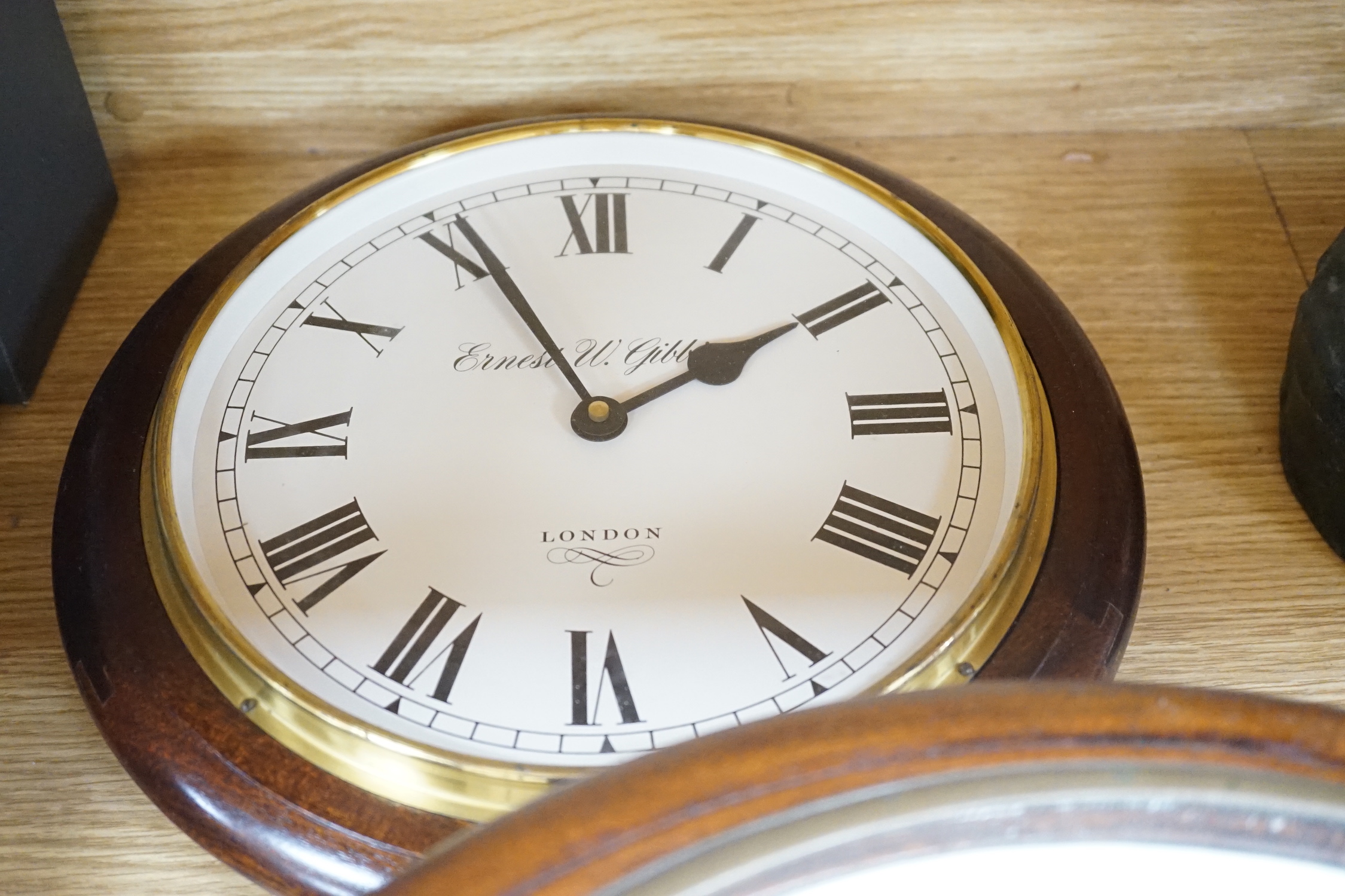 An Edwardian mahogany single fusee wall timepiece, The dial signed Warden Woolwich, the movement - Image 3 of 4