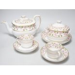 An early 19th century part tea service, teapot and cover, a sucrier and cover, two cups and