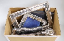 Eight assorted modern silver mounted photograph frames, including a pair, largest 25.6cm and three