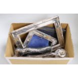 Eight assorted modern silver mounted photograph frames, including a pair, largest 25.6cm and three