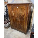 A 19th century mahogany two door wardrobe, width 127cm, depth 58cm, height 169cm