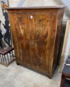 A 19th century mahogany two door wardrobe, width 127cm, depth 58cm, height 169cm