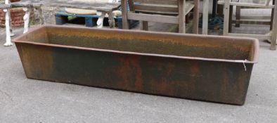 A Victorian rectangular cast iron trough, width 186cm, depth 50cm, height 35cm