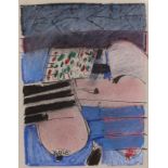 Roger Cecil (Welsh, 1942-2015), oil pastel on card, 'Abstract miniature', New Academy Gallery