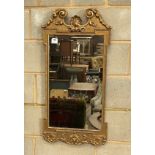 A George III style gilt frame wall mirror, width 48cm, height 94cm