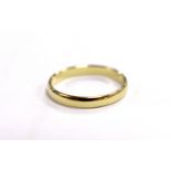 A 585 yellow metal wedding band, size M/N, 1.6 grams.