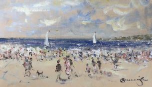 Walter John Beauvais (1942-1998), watercolour, Beach, signed, 16.5 x 29cm