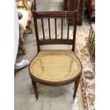 A George III in the manner of Gillows style mahogany cane seat side chair
