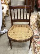 A George III in the manner of Gillows style mahogany cane seat side chair