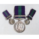 A G.S.M. medal with Palestine clasp and two miniature medals.