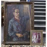 William Donachie (20th C.), oil on canvas, 'Auto portrait', 90 x 59cm