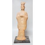 A large Chinese terracotta figure, Tang style, 55cm