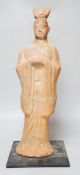 A large Chinese terracotta figure, Tang style, 55cm