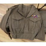 An R.A.D.C. khaki jacket, trousers, Prince of Wales Royal Regiment dress uniform jacket and