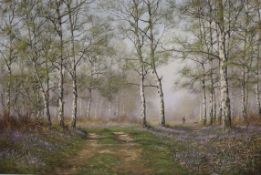 James Wright (b.1935), oil on canvas, ‘Early morning near Diss’, signed, 50 x 76cm