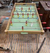 A mid century French table football game, length 112cm, width 62cm