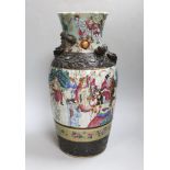 A Chinese famille rose crackle glaze vase, early 20th century, 36.3cm.