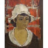 § § Yves Jean Félicien Ganne (French 1931-2019), oil on canvas, 'Portrait aux Chapeaux Blanc, 1956',