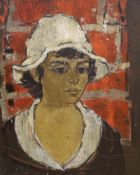 § § Yves Jean Félicien Ganne (French 1931-2019), oil on canvas, 'Portrait aux Chapeaux Blanc, 1956',