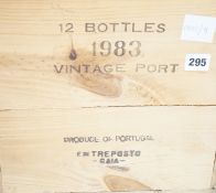 12 bottles of Warres vintage Port, 1983, in OWC.