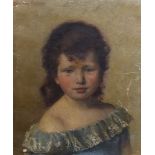 H. Grosmann (19th C.), oil on canvas, Portrait of a girl, signed and dated 1884, label verso, 37 x