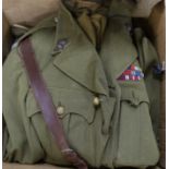 An RAF 'combined operations' khaki jacket, trousers, cap and beret, a Royal Artillery Grenadier's