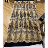 Taxidermy: a coyote fur felt lined rug, label for International Fur Store, Regent Street, London