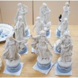A set of nine Compton Woodhouse for Wedgwood 'dancing hours' figurines, each with certificate of