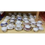 Collection of 18th/19th century English porcelain tea and coffee cups, bowls and saucers, some