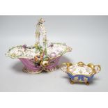 A Grainger Lee and co. miniature pot pourri vase with pierced cover, decorated with a view of