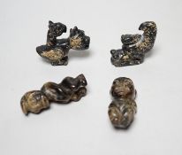 Four Chinese hardstone carvings