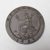 A George III ‘cartwheel’ twopence 1797, VF or better