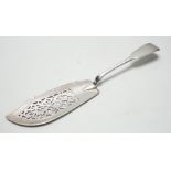 A Victorian silver fiddle pattern fish slice, George Adam, London, 1848, 31.7cm, 5.9oz.