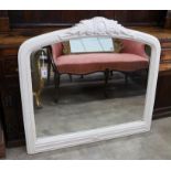 A Victorian style faux marble overmantel mirror, width 104cm, height 96cm