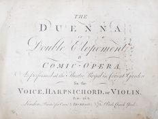 Book: Sheridan Duenna , a comic opera for the voice, Harpsichord and violin