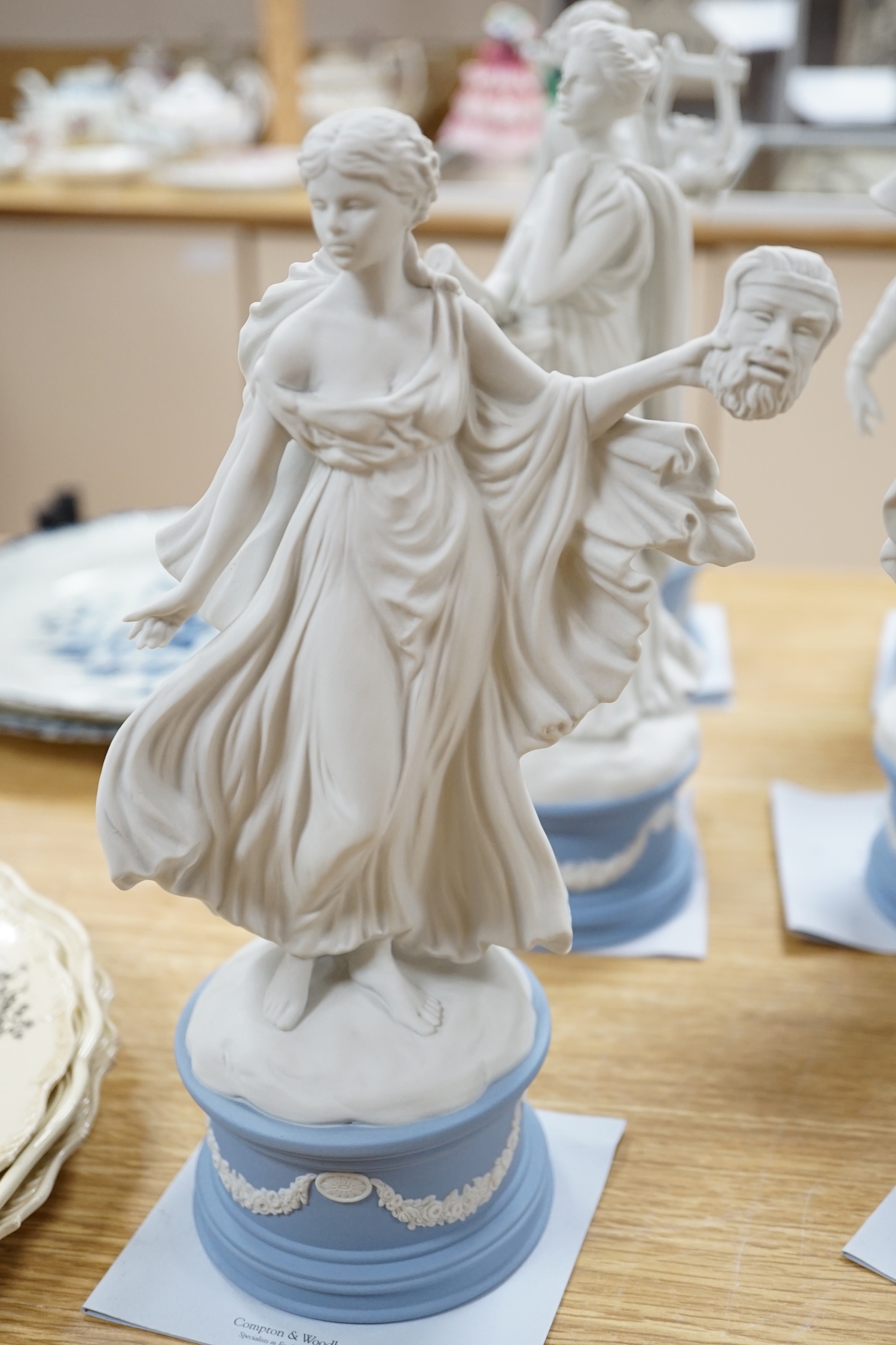 A set of nine Compton Woodhouse for Wedgwood 'dancing hours' figurines, each with certificate of - Image 2 of 4