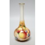 A Royal Worcester amphora shaped vase painted with fruit by Roberts, signed, black mark, shape 2491